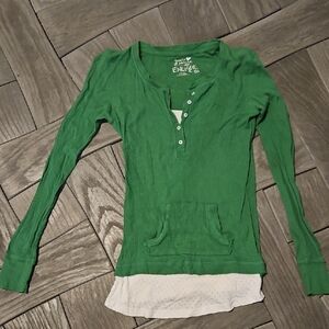 Green Long Sleeve Kids Shirt